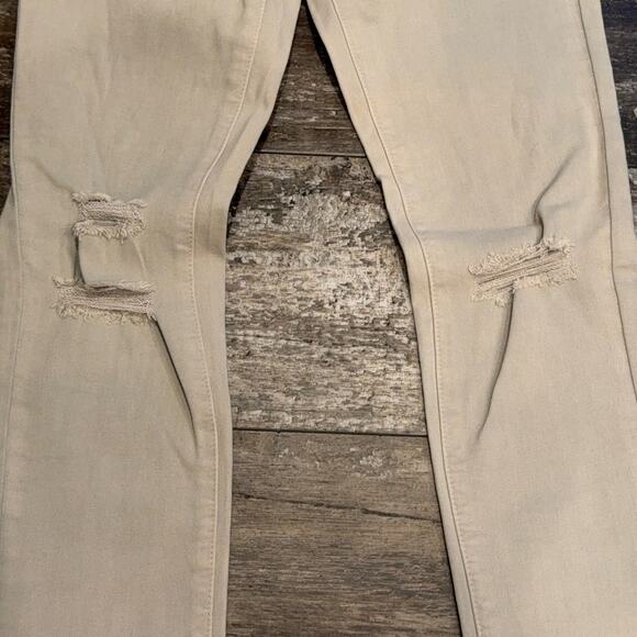 KanCan Jeans Womens 5 26 Beige Distressed Skinny Knee Rip‎ Stretch KC7210LG NWT - Picture 3 of 16